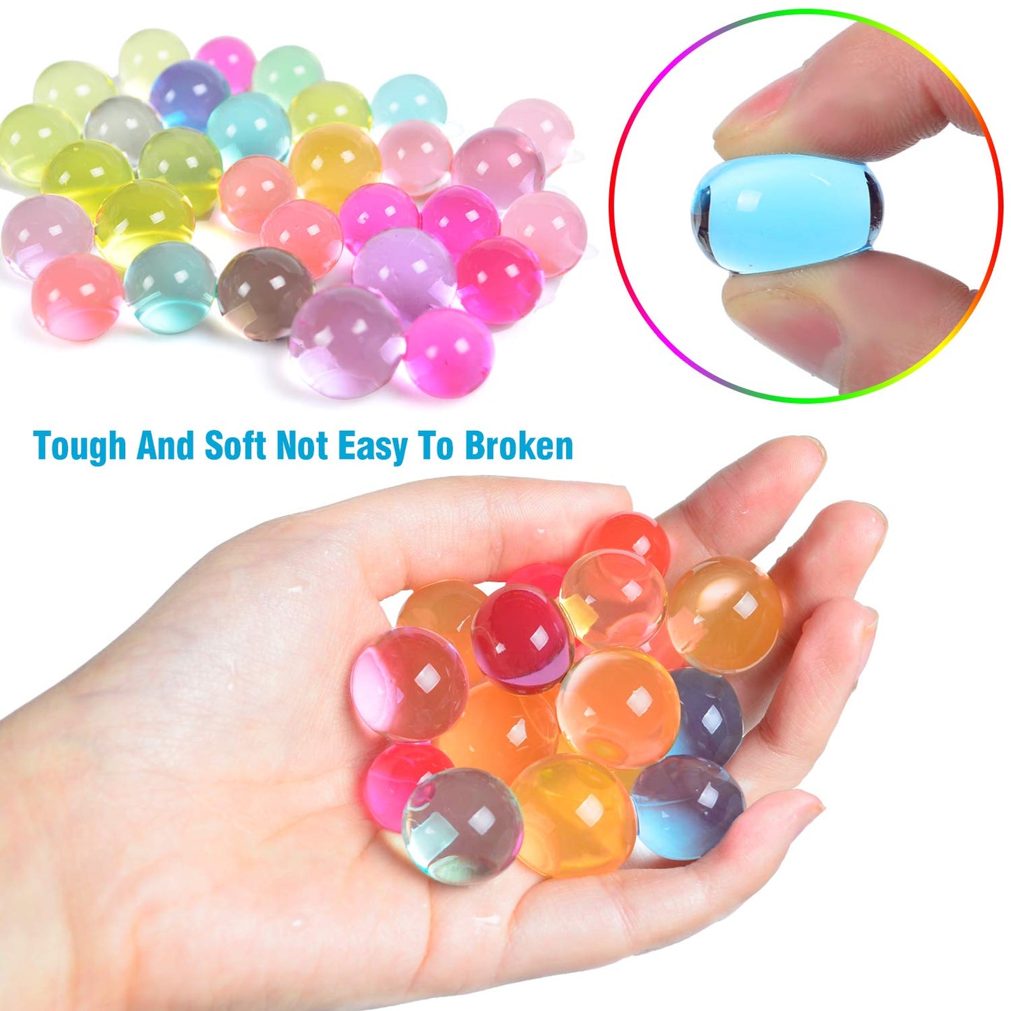 100,000 Water Beads Non-Toxic Rainbow Mix, Sensory Toy Water Gel Bead Water Jelly Pearls for Spa Refill, Kids Sensory Play, Vases, Plant, Wedding and Home Decor