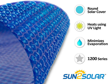 Sun2Solar Bleu Couverture solaire ronde de 15 pieds | Style série 1200