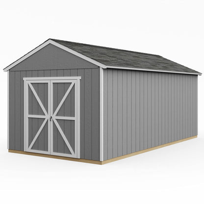 Handy Home Products Rookwood 10x18 Do-It-Yourself Wooden Storage Shed with Floor Brown