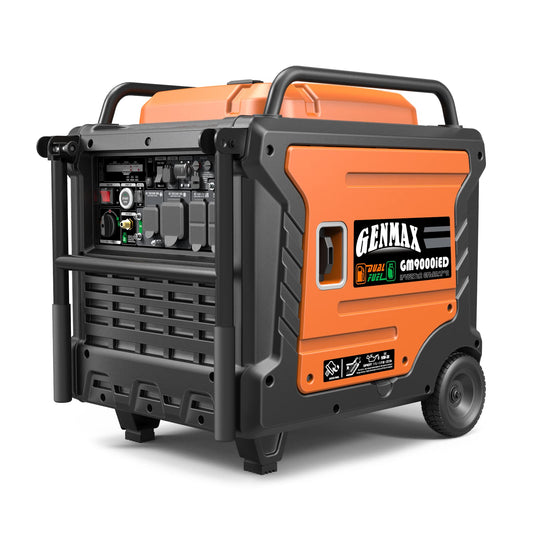 GENMAX Portable Inverter Generator, 9000W Super Quiet Gas Propane Powered Engine with Parallel Capability, Remote/Electric Start, Ideal for Home backup power.EPA Compliant (GM9000iED) GM9000iED