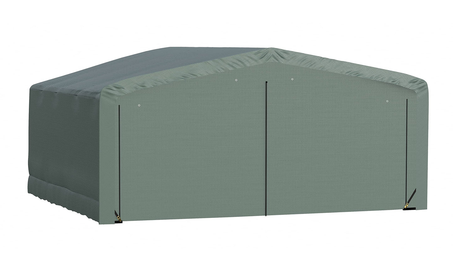 ShelterLogic ShelterTube Abri de garage et de stockage, 20' x 18' x 10', cadre en acier robuste, boîtier résistant au vent et à la neige, vert 20' x 18' x 10' 