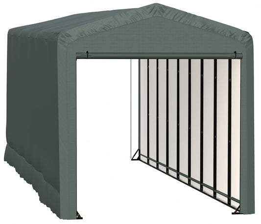 ShelterLogic ShelterTube Garage & Storage Shelter, 14' x 40' x 16' Heavy-Duty Steel Frame Wind and Snow-Load Rated Enclosure, Green 14' x 40' x 16'