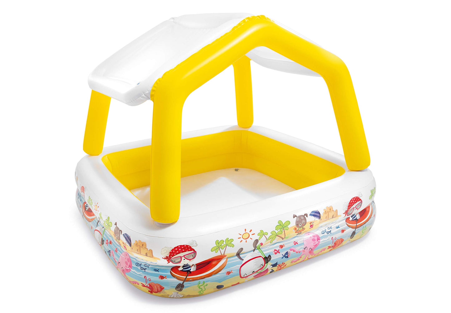 Intex Sun Shade Inflatable Pool, 62" x 62" x 48", Ages 2+