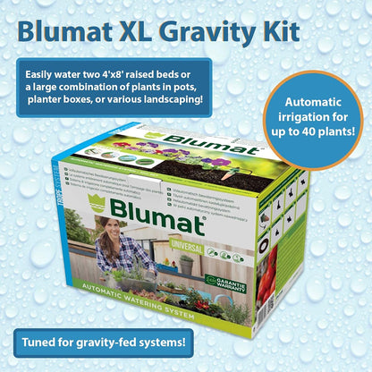 Blumat Watering Systems Irrigation automatique pour jusqu'à 40 plantes | Kit d'irrigation goutte à goutte | Pas d'électricité, pas de piles requises | Jardin, terrasse, paniers suspendus, lit surélevé, serre. 