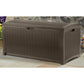 Suncast 99 Gallon Deck Garden Garage Home Wicker Resin Pool Box, Mocha (3 Pack) Deck Box (3 Pack)