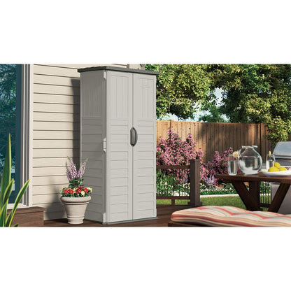 Suncast 22 Cubic Feet Resin Versatile Vertical Storage Shed Building (2 Pack)