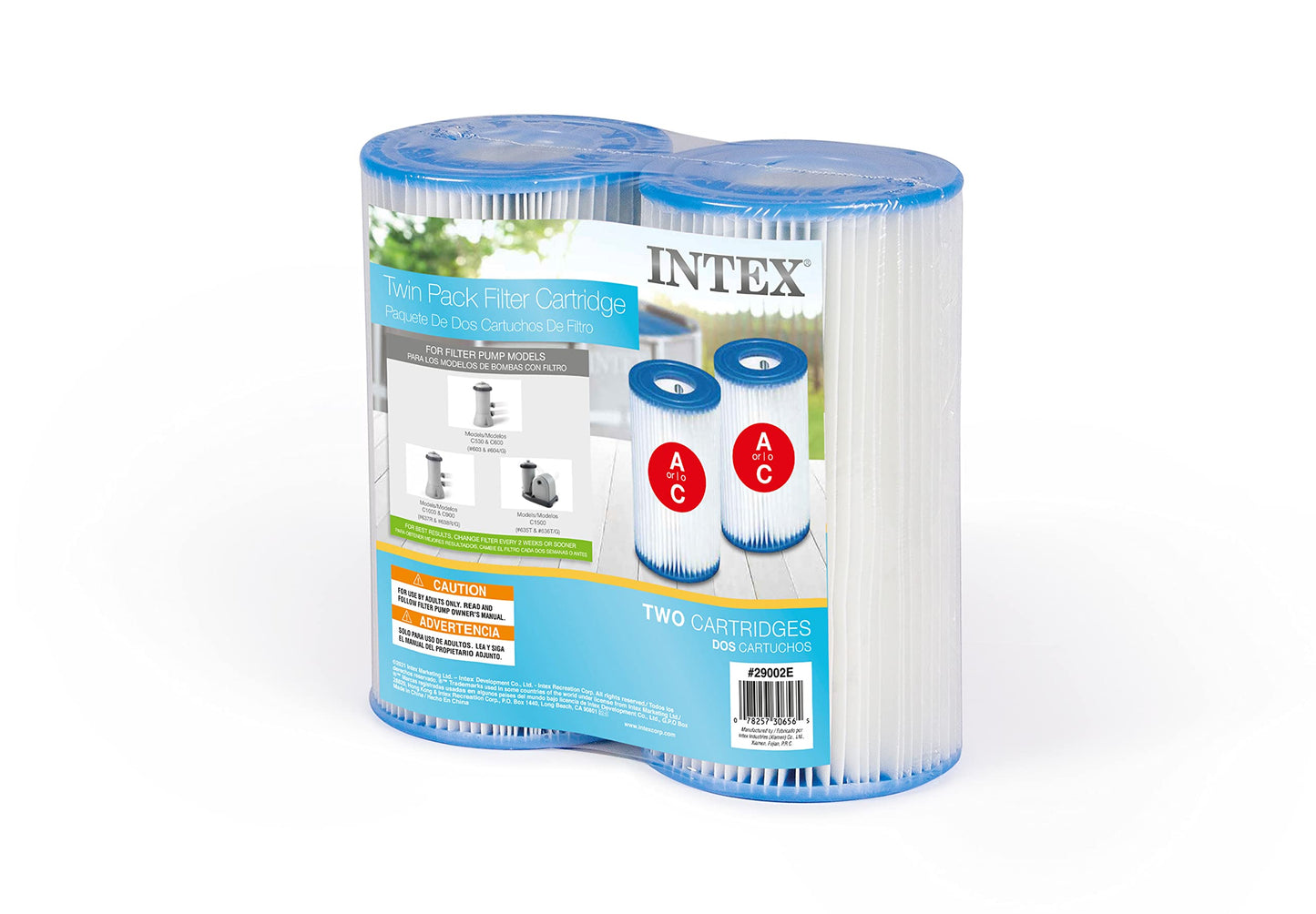 Intex Type A Filter Cartridge for Pools, Twin Pack, 1 Pack, White