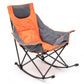 SUNNYFEEL Camping Rocking Chair, Luxury Padded Recliner, Oversized Folding Lawn Chair with Pocket, Heavy Duty for Outdoor/Picnic/Lounge/Patio, Portable Camp Rocker Chairs with Carry Bag (Orange) Orange