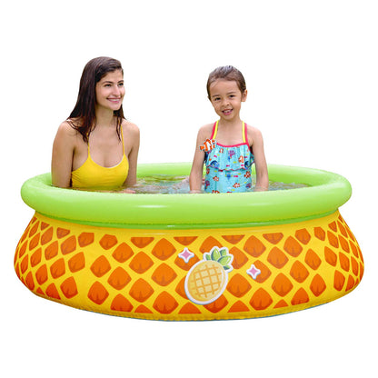 JLeisure Sun Club 17789 5 pieds x 16,5 pouces 1 à 2 personnes Capacité Ananas 3D Enfants Hors Sol Gonflable Extérieur Jardin Piscine pour Enfants