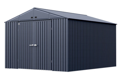 Arrow Shed Elite Hangar de rangement extérieur en acier avec toit à pignon verrouillable 3 m x 3 m, anthracite 