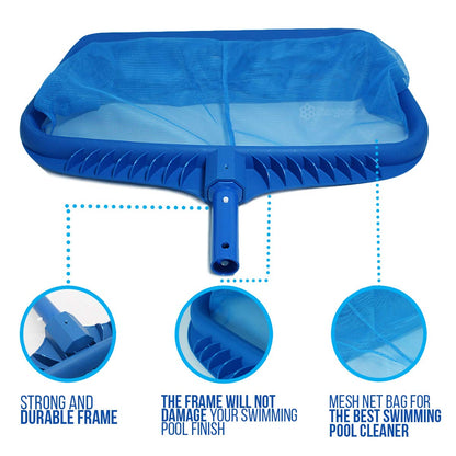 Filet d'écumoire de piscine Stargoods, outil de nettoyage de râteau à feuilles robuste, attrape-sac en filet à mailles fines