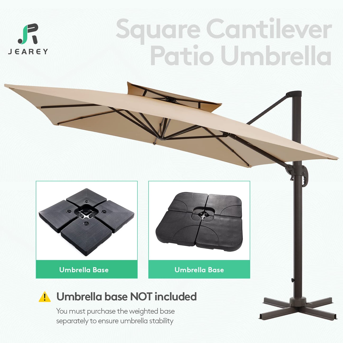 Square Cantilever Patio Umbrella 10FT Beige