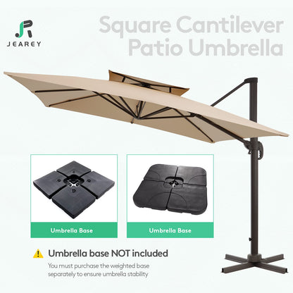 Parasol de patio carré en porte-à-faux 10FT Beige 