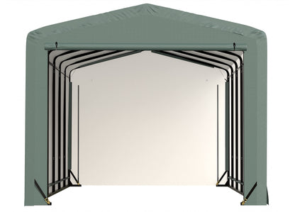 ShelterLogic ShelterTube Abri de garage et de stockage, 12' x 27' x 10', cadre en acier robuste, boîtier résistant au vent et à la neige, vert 12' x 27' x 10' 