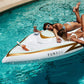 FUNBOY Giant Inflatable Luxury Yacht Speed Boat Pool Float, Two Cupholders, Luxury Float for Summer Pool Parties and Entertainment Yacht Convertible