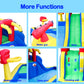 WELLFUNTIME Inflatable Water Park with Blower, Slide with Water Cannon and Double Basketball Rings