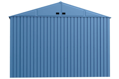 Arrow Shed Elite Hangar de rangement extérieur verrouillable en acier avec toit à pignon de 10' x 14', bleu gris 