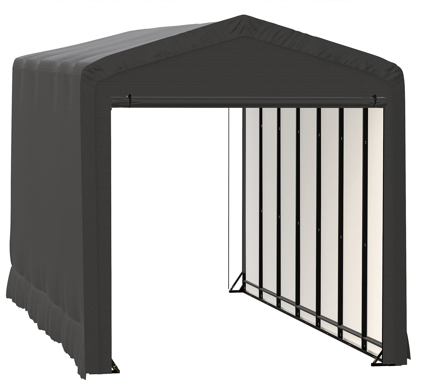 ShelterLogic ShelterTube Abri de garage et de stockage, 14' x 32' x 16', cadre en acier robuste, boîtier résistant au vent et à la neige, gris 14' x 32' x 16' 