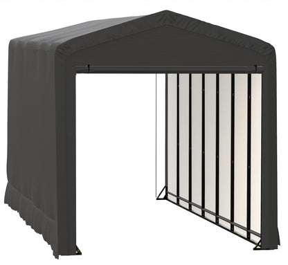 ShelterLogic ShelterTube Abri de garage et de stockage, 14' x 32' x 16', cadre en acier robuste, boîtier résistant au vent et à la neige, gris 14' x 32' x 16' 