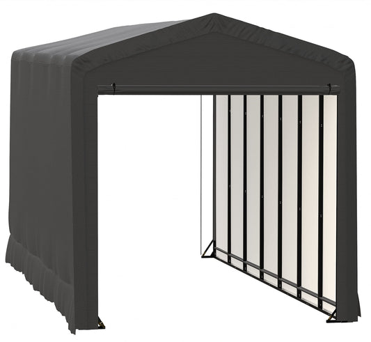 ShelterLogic ShelterTube Garage & Storage Shelter, 14' x 32' x 16' Heavy-Duty Steel Frame Wind and Snow-Load Rated Enclosure, Gray 14' x 32' x 16'