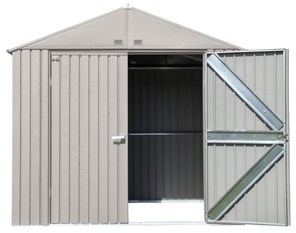 Arrow Shed Elite 8' x 6' Outdoor Lockable Steel Storage Shed Building, Cool Grey