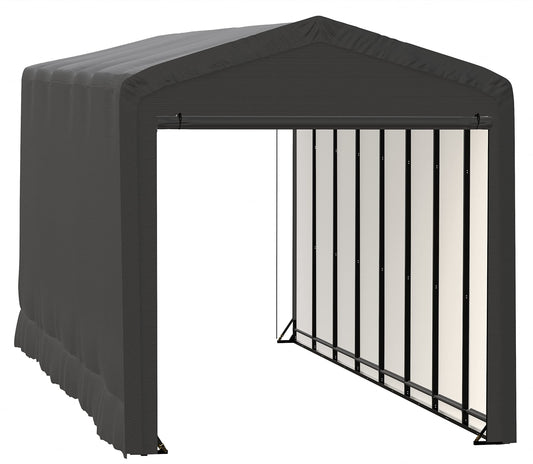 ShelterLogic ShelterTube Garage & Storage Shelter, 14' x 36' x 16' Heavy-Duty Steel Frame Wind and Snow-Load Rated Enclosure, Gray 14' x 36' x 16'