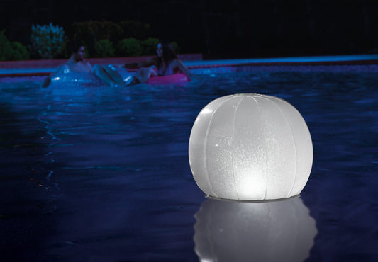 Intex Floating LED Inflatable Ball Light with Multi-Color Illumination, Battery Powered