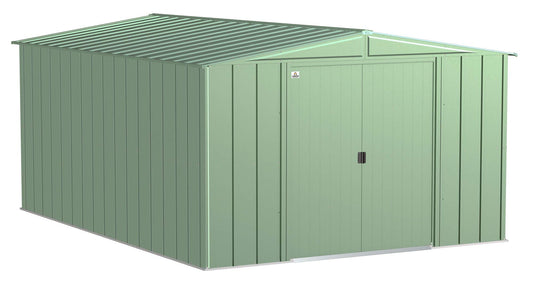 Arrow Shed Classic 10' x 14' Abri de rangement extérieur cadenassable en acier vert sauge 10' x 14' 