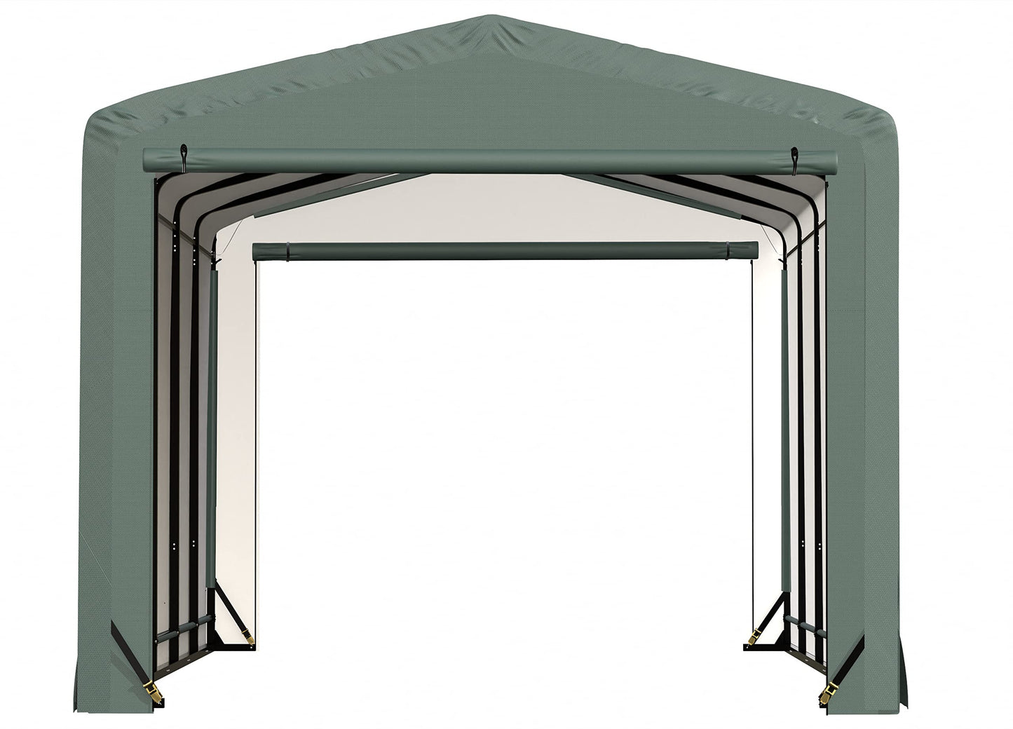 ShelterLogic ShelterTube Abri de garage et de stockage, 12' x 23' x 10', cadre en acier robuste, boîtier résistant au vent et à la neige, vert 12' x 23' x 10' 