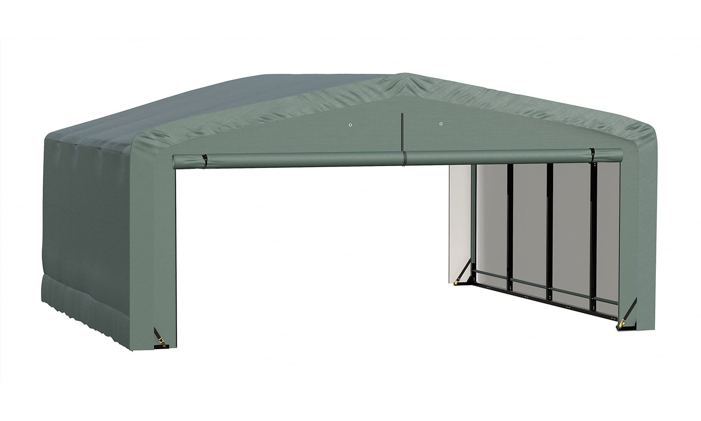 ShelterLogic ShelterTube Abri de garage et de stockage, 20' x 18' x 10', cadre en acier robuste, boîtier résistant au vent et à la neige, vert 20' x 18' x 10' 