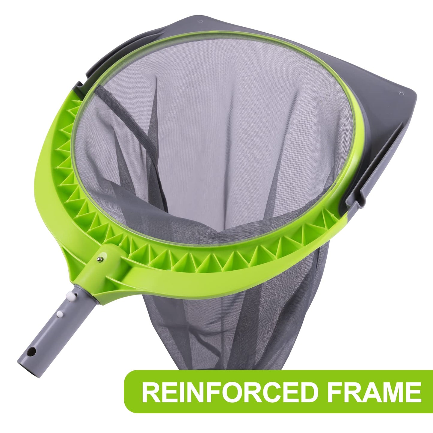 Sepetrel Pool Leaf Skimmer Net,Rubber Front Lip and Reinforced Frame Ultra Fine Mesh Net(Pole Not Included) Pool Rake