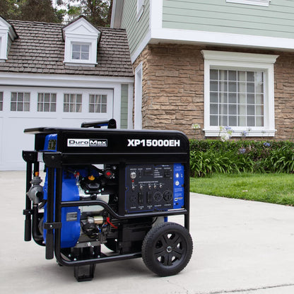 DuroMax XP15000EH Dual Fuel Portable Generator-15000 Watt Gas or Propane Powered Electric Start-Home Back Up