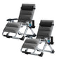 Zero Gravity Chair, Lawn Recliner, Reclining Patio Lounger Chair, Folding Portable Chaise with Detachable Soft Cushion, Cup Holder, Headrest Textured Grey Zero Gravity Chair-2Pack