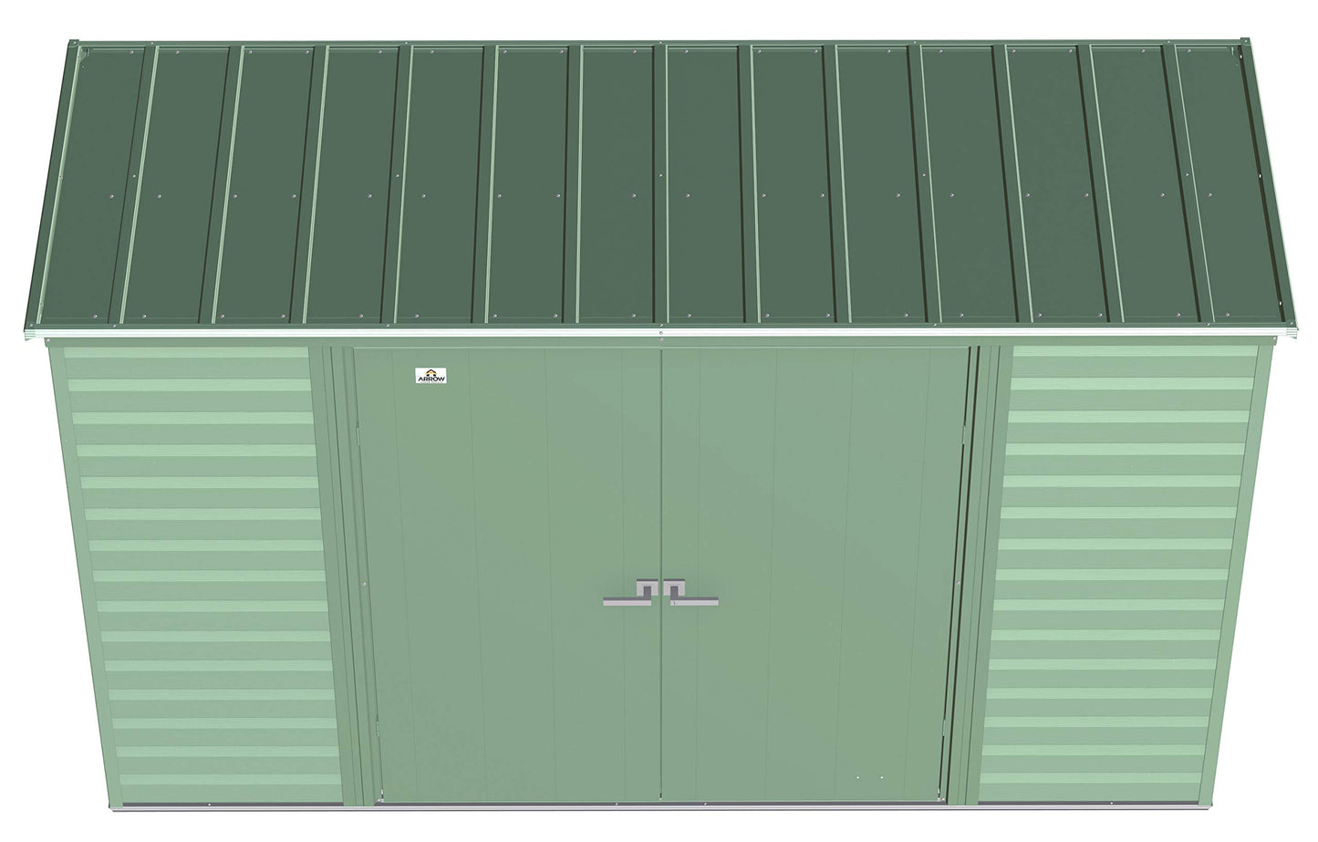 Arrow Shed Select Hangar de rangement extérieur verrouillable en acier, 10' x 4', vert sauge 