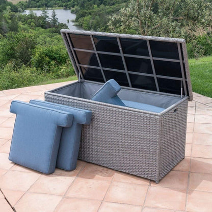 Corvus Lattice Boîte de rangement pour coussins d'extérieur en aluminium 202 gallons Noir 