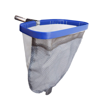 POOLWHALE Pool Leaf Rake with Double Layer Deep-Bag, Professional Skimmer Heavy Duty Mesh Net, Commercial Size(Plastic Tab at The Bottom for Assisting When You Empty The Net) Pool Rake