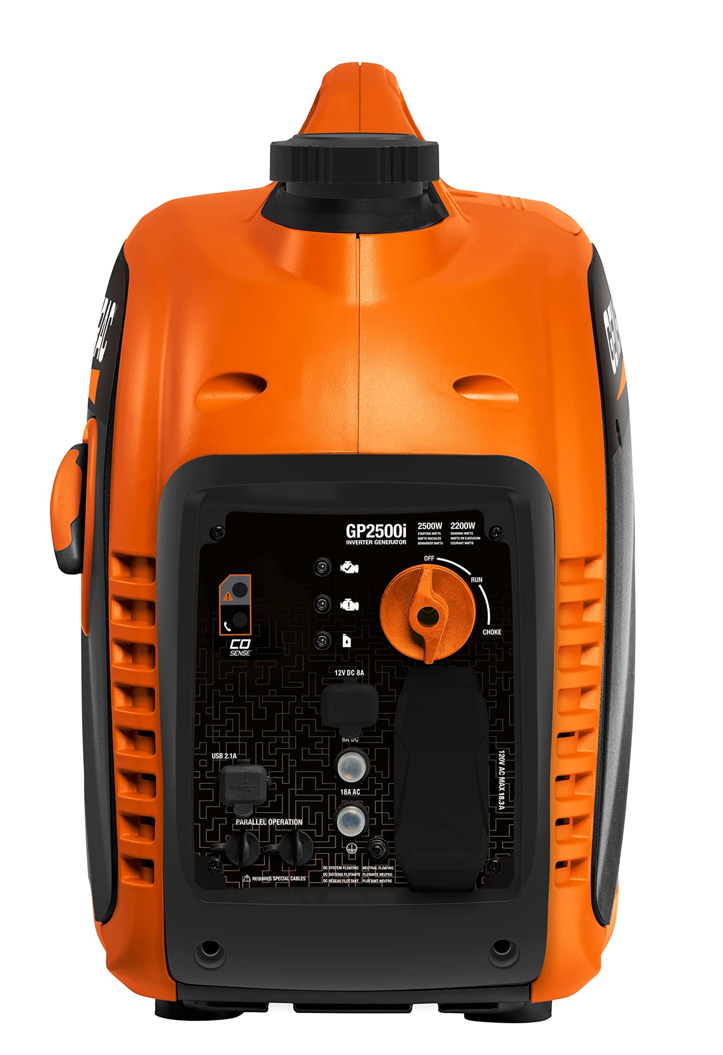 Generac 8251 GP2500i 2500-Watt Portable Generator, Orange/Black Generator + Plug