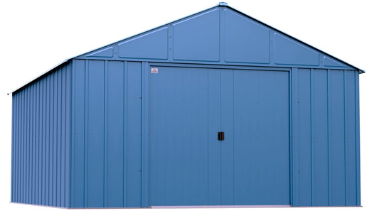 Arrow Sheds Classic 12' x 14' Hangar de rangement extérieur cadenassable en acier, bleu gris 