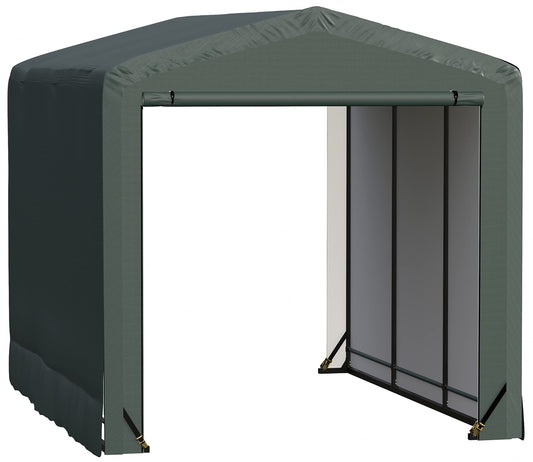 ShelterLogic ShelterTube Abri de garage et de stockage, 10' x 14' x 10', cadre en acier robuste, boîtier résistant au vent et à la neige, vert 10' x 14' x 10' 