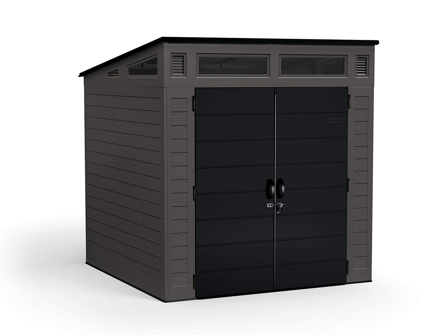 Suncast BMS7780 7' x 7' Modernist Resin Outdoor Storage Shed, No Size, Peppercorn