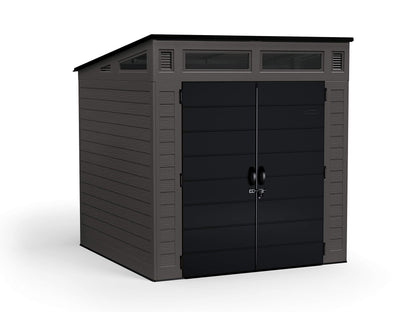 Suncast BMS7780 7' x 7' Modernist Resin Outdoor Storage Shed, No Size, Peppercorn