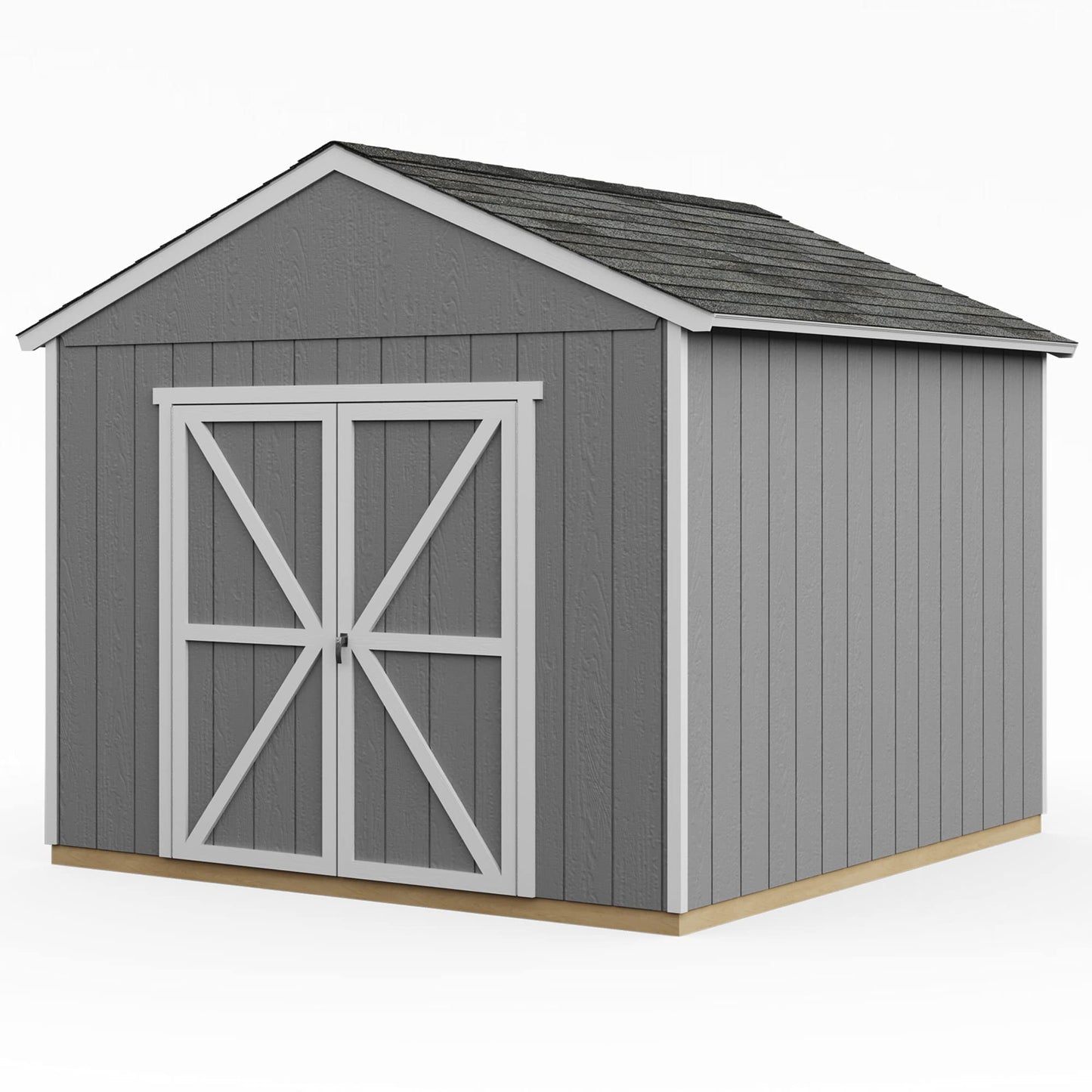 Handy Home Products Rookwood 10x10 Do-It-Yourself Wooden Storage Shed with Floor Brown