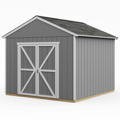 Handy Home Products Rookwood 10x10 Do-It-Yourself Wooden Storage Shed with Floor Brown