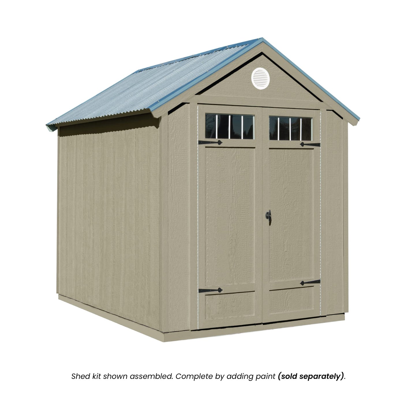 Handy Home Products Garden Shed 6x8 Do-it-Yourself Wooden Storage Shed with Metal Roof