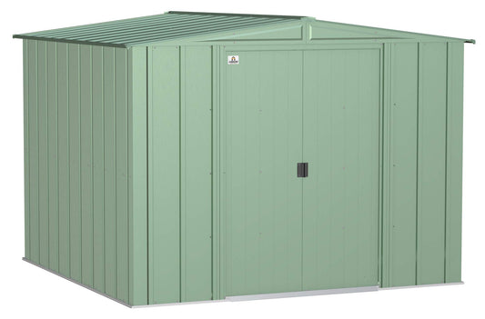 Arrow Shed Classic 8' x 8' Outdoor Padlockable Steel Storage Shed Building, Sage Green 8' x 8'