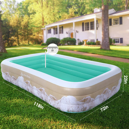 Piscine gonflable Brace Master, pleine grandeur, à partir de 3 ans, extérieur, 120 x 72 x 22 po, vert