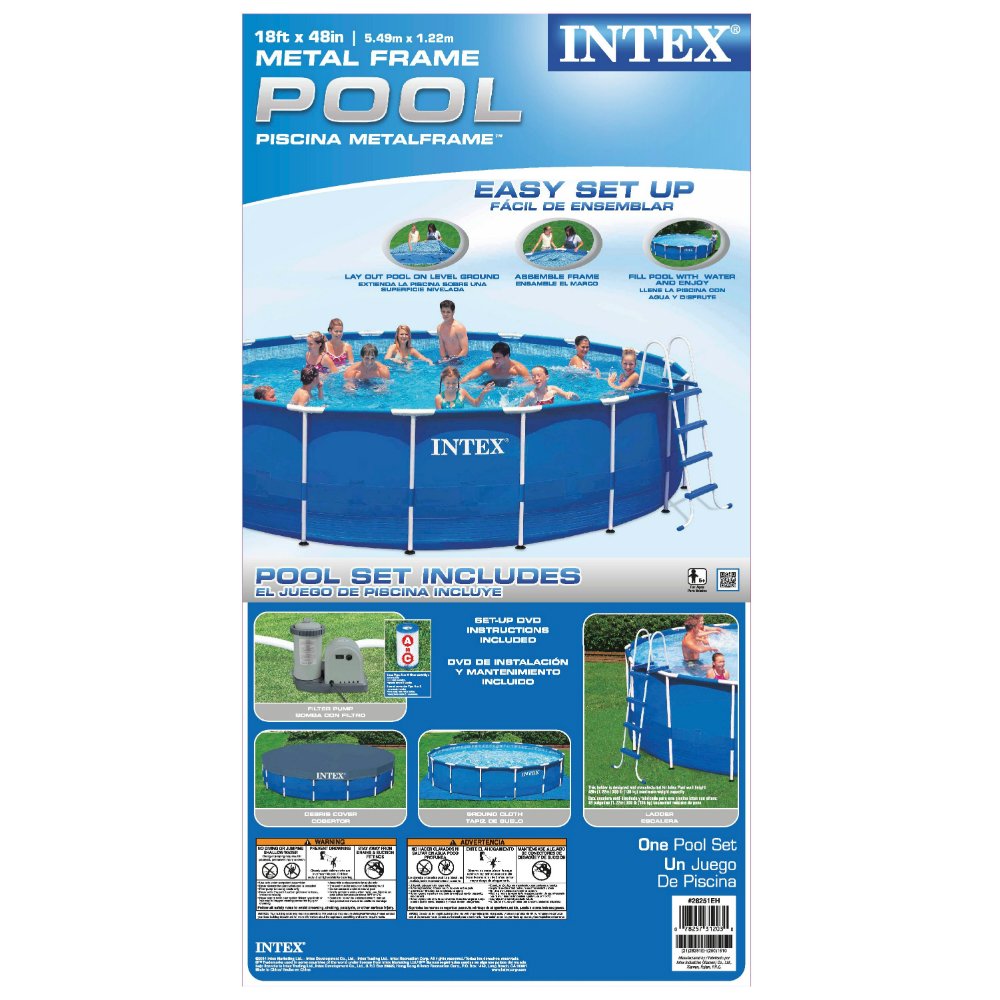 Intex 18ft X 48in Metal Frame Pool Set + Accessories