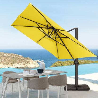 Square Cantilever Patio Umbrella 12FT YELLOW