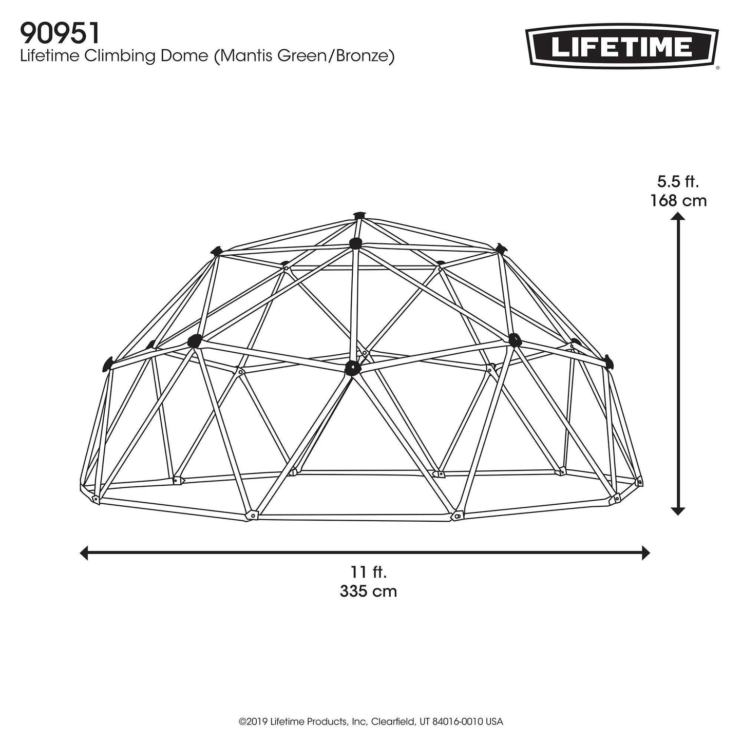 Lifetime Geometric Dome Climber Play Center, Earthtone 60-Inch