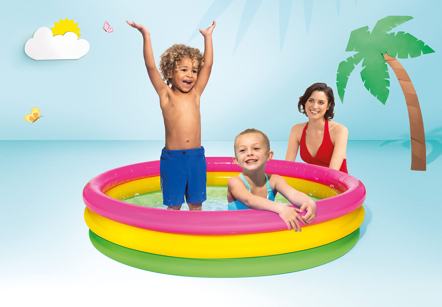 Intex Sunset Glow Inflatable Pool: 58" x 13" - 3 Ring Soft Floor